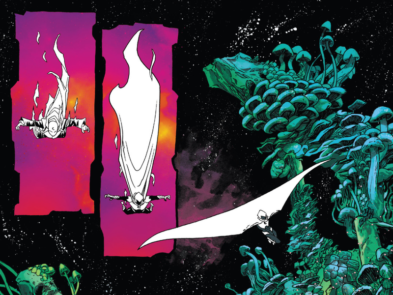Illustration for article titled Ellis, Shalvey, and Bellaire bring superhero psychedelia to Moon Knight #4